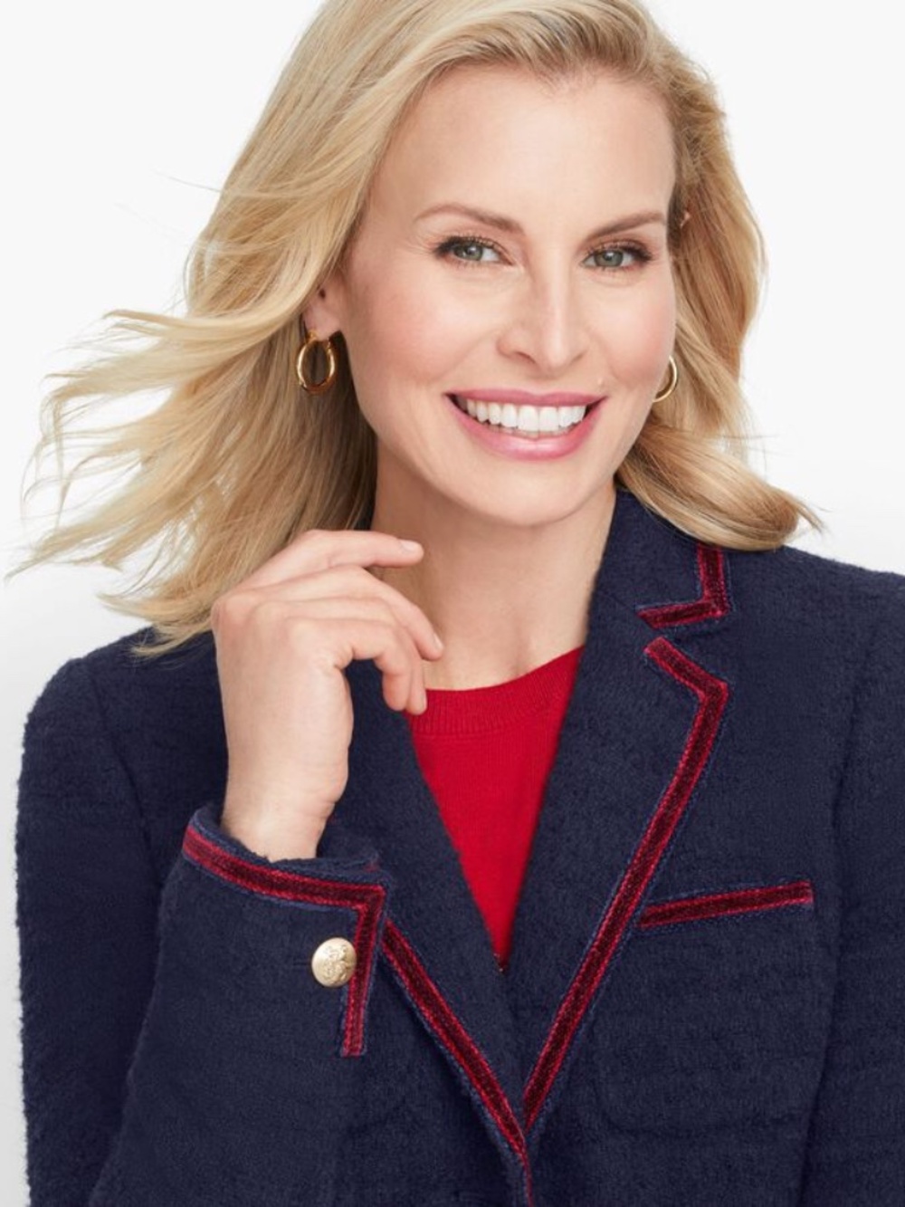Talbots Piped Tweed Jacket - size 10P - Picture 3 of 6